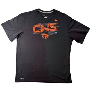 Nike Dri-Fit Oregon State Beavers NCAA CWS 2013 T-Shirt Mens CL Black EUC